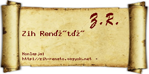 Zih Renátó névjegykártya