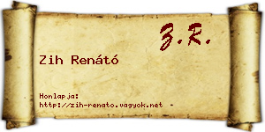 Zih Renátó névjegykártya